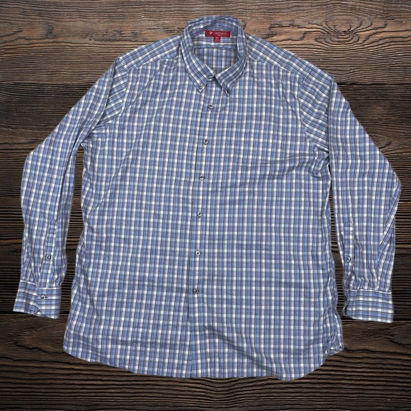 Cremieux Other - Cremieux Mens XXL Blue Plaid Long Sleeve Button Down Shirt Light Cotton Blend